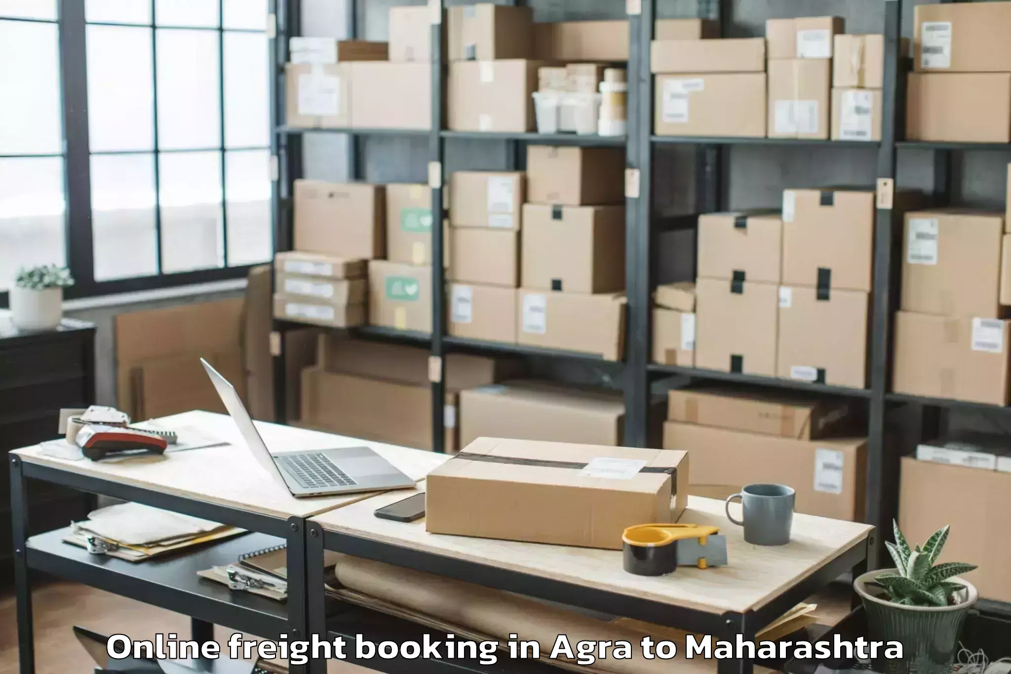 Affordable Agra to Pombhurna Online Freight Booking